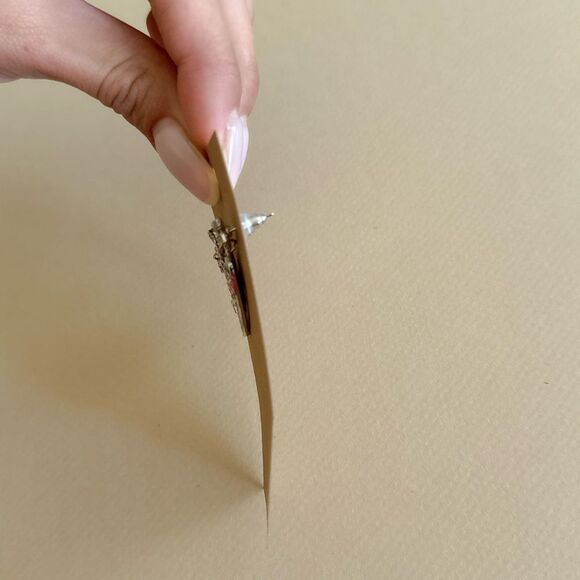 Silver Heart Earrings N1555 - Picture 4 of 4